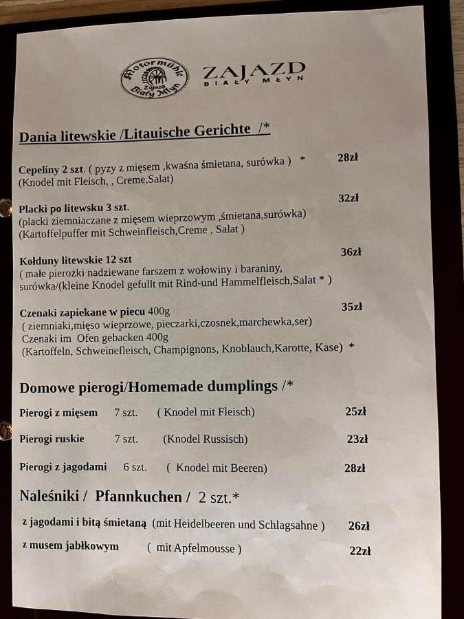 Zajazd Bialy Mlyn Sterławki Wielkie Dış mekan fotoğraf